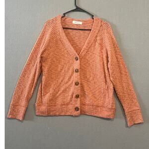 Two By Vince Camuto Cardigan Sweater Womens Medium Button Peach Orange